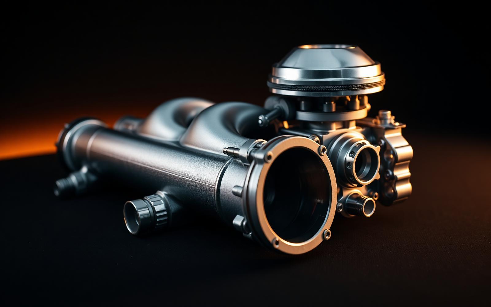Aluminum intake and carburetor detail